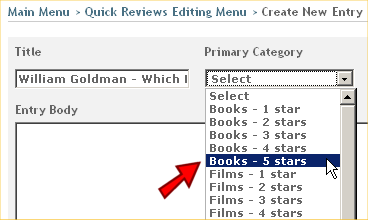 Selecting a primary category for your MT entry