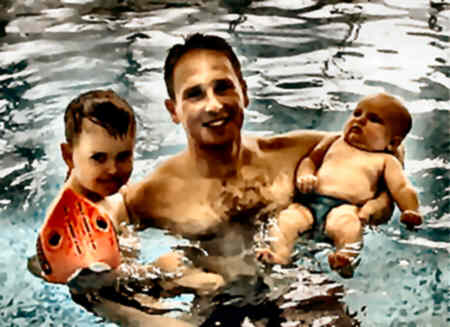 Alex, Fiona, and Martin swimming