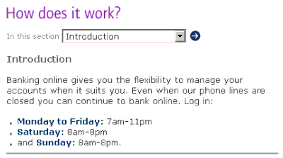 Standard Life Bank's internet site is only open during office hours