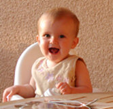 Fiona in France at the dinner table