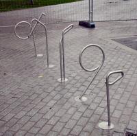 Scottish Parliament bike rack - side view