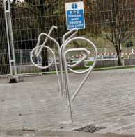 Scottish Parliament bike rack - front view