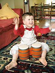 Alex playing Donkey Konga